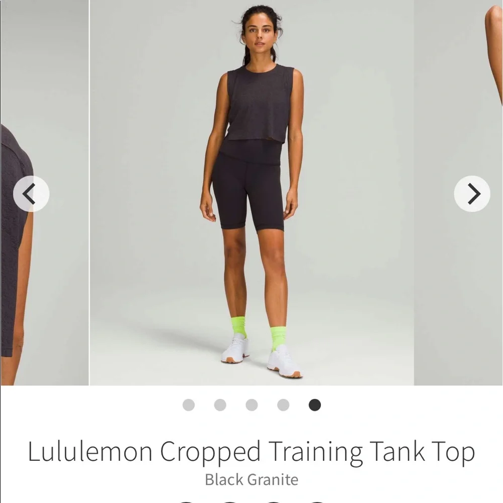 EUC Cropped train tank black granite size 4 lululemon
